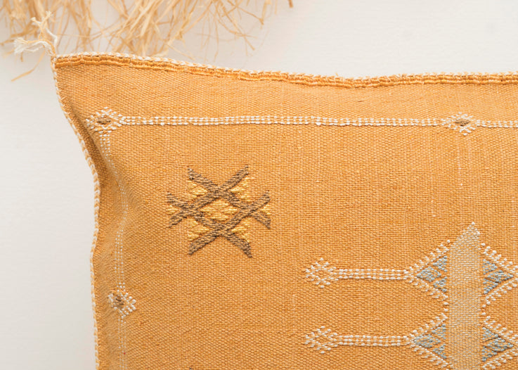 Orange Moroccan Cactus Silk Lumbar Pillow 441