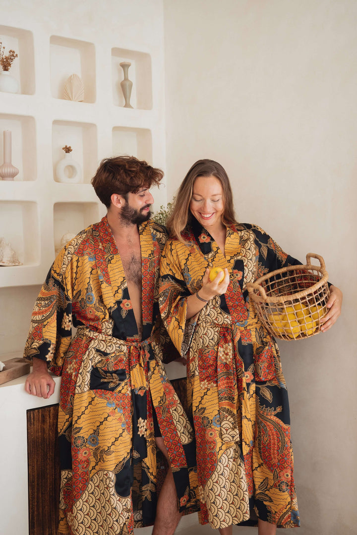 long silk kimono robes mens and womens