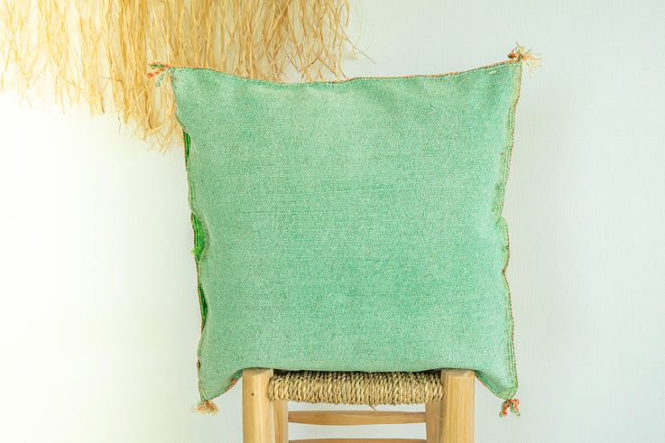 Green Moroccan Cactus Silk Pillow