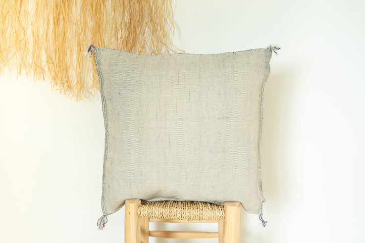 Gray Moroccan Cactus Silk Pillow