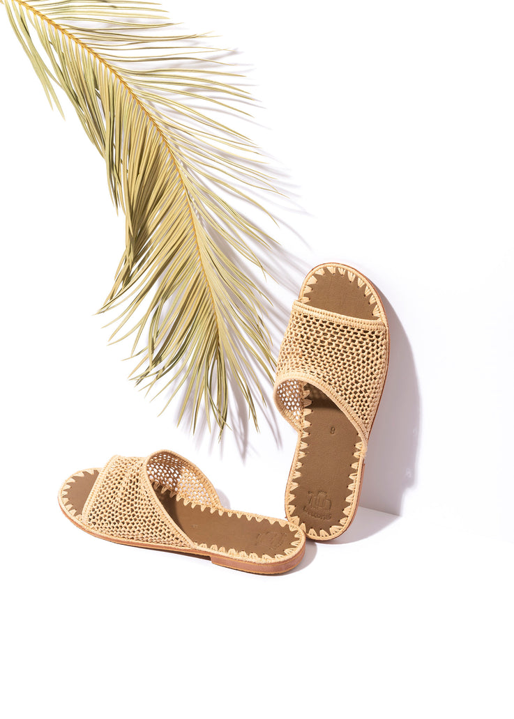 Open Toe Raffia Sandals