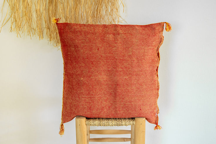 Orange Moroccan Cactus Silk Pillow