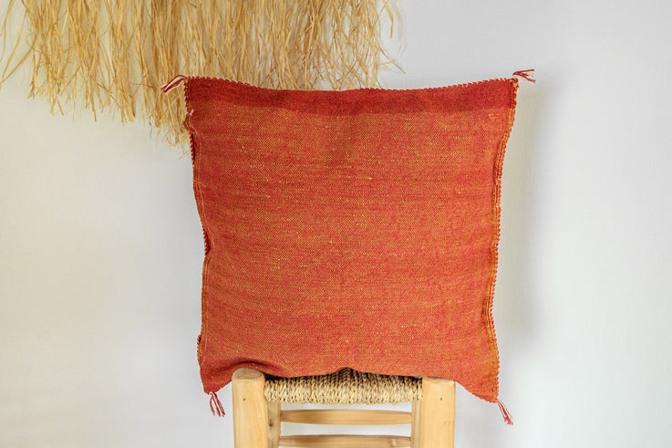 Orange Moroccan Cactus Silk Pillow