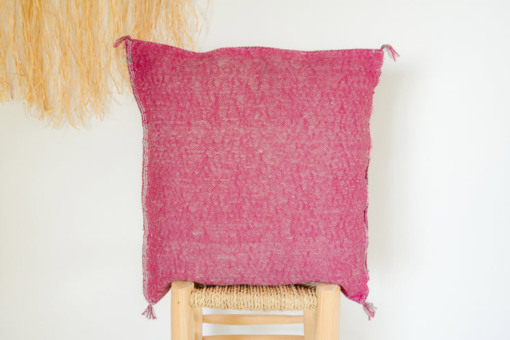 Pink Moroccan Cactus Silk Pillow