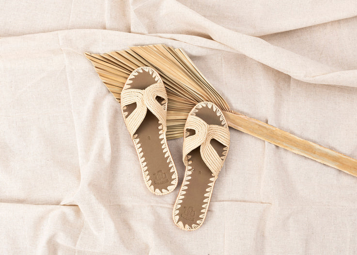 raffia sandals moroccan