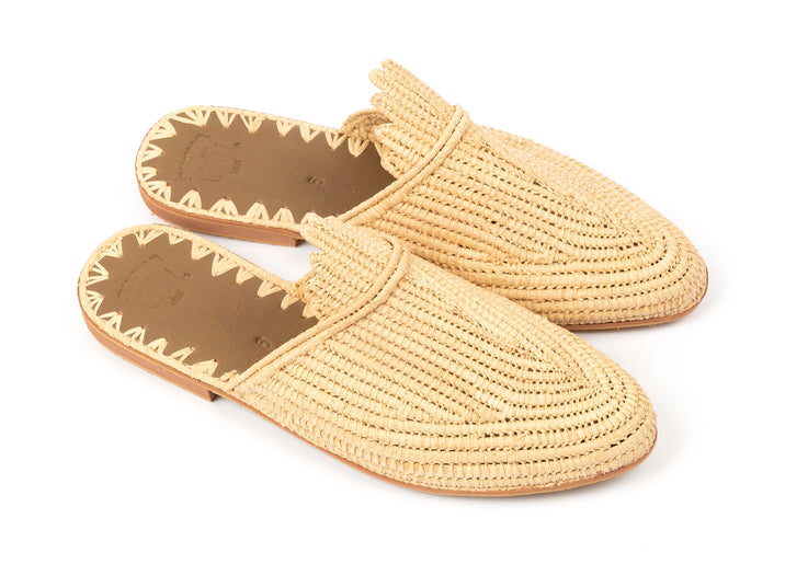 flat slide raffia sandals moroccan