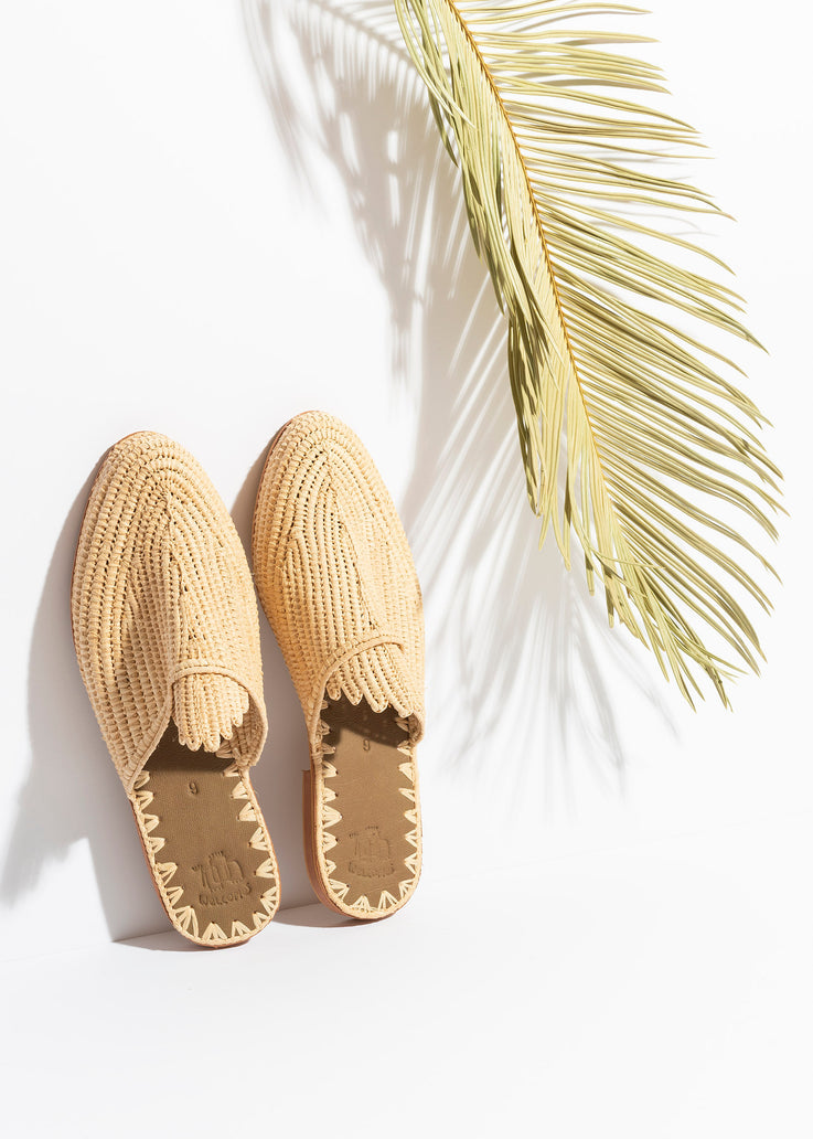 flat slide raffia sandals moroccan