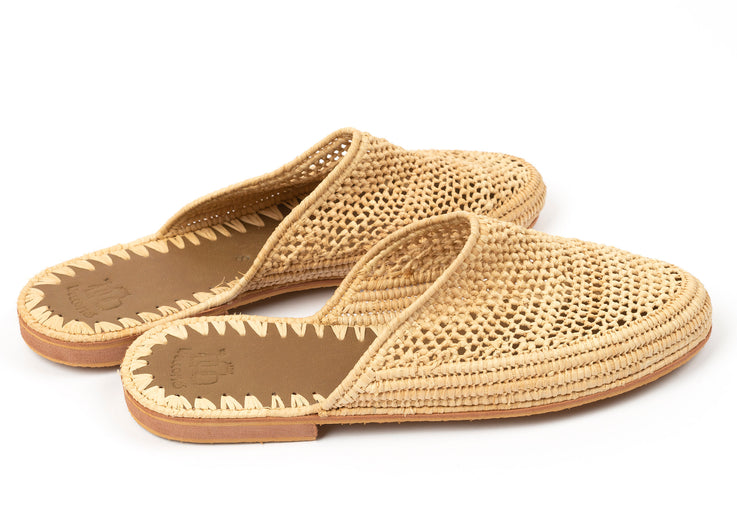 Raffia Slide Sandals moroccan