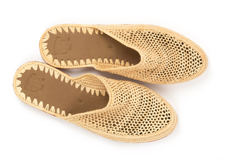 Raffia Slide Sandals moroccan