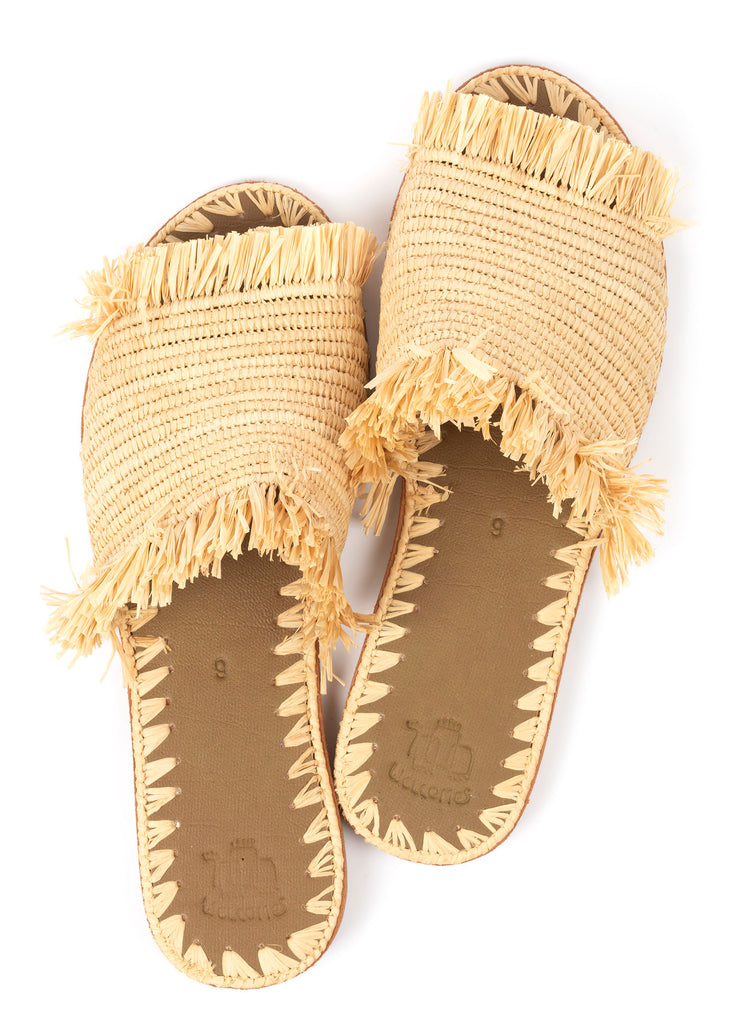 raffia fringed sandals moroccan