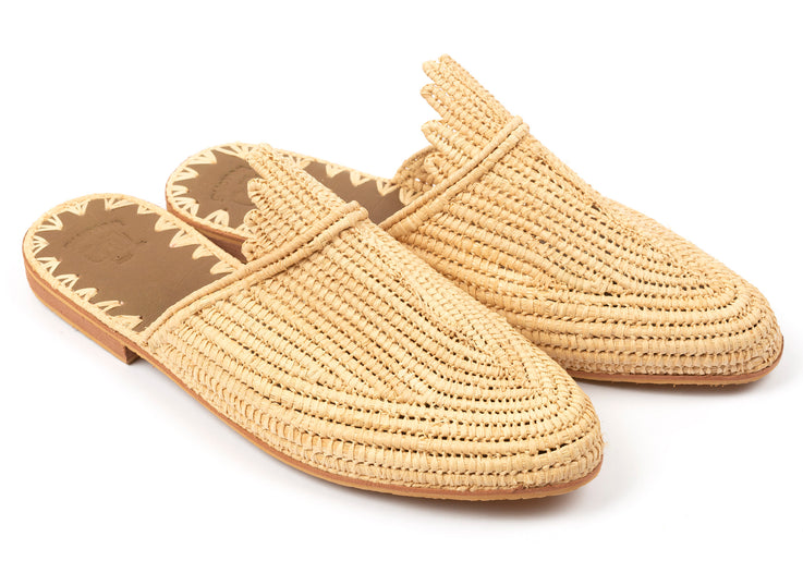 flat slide raffia sandals moroccan