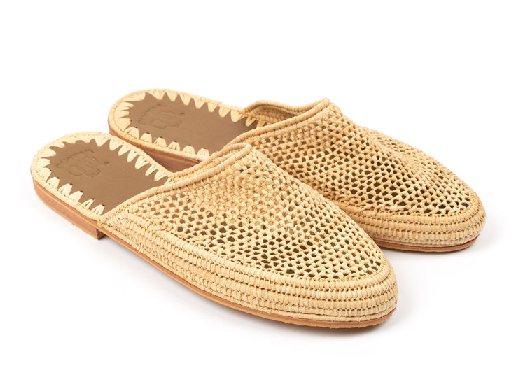 Raffia Slide Sandals moroccan