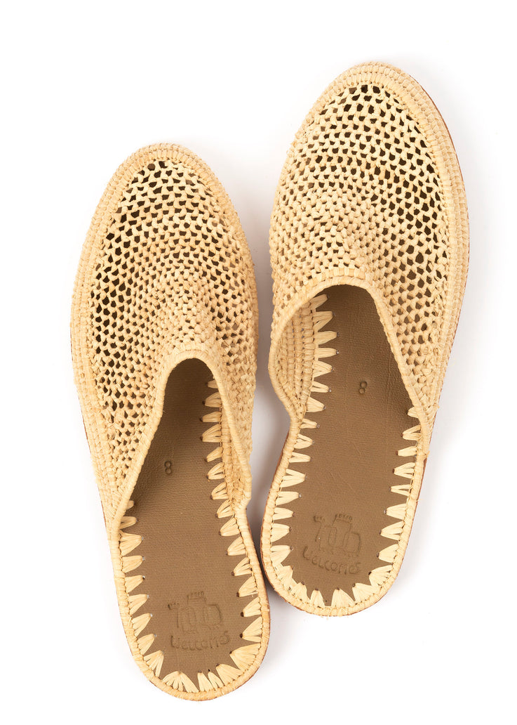 Raffia Slide Sandals moroccan