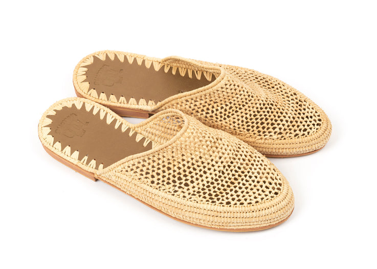 Raffia Slide Sandals moroccan