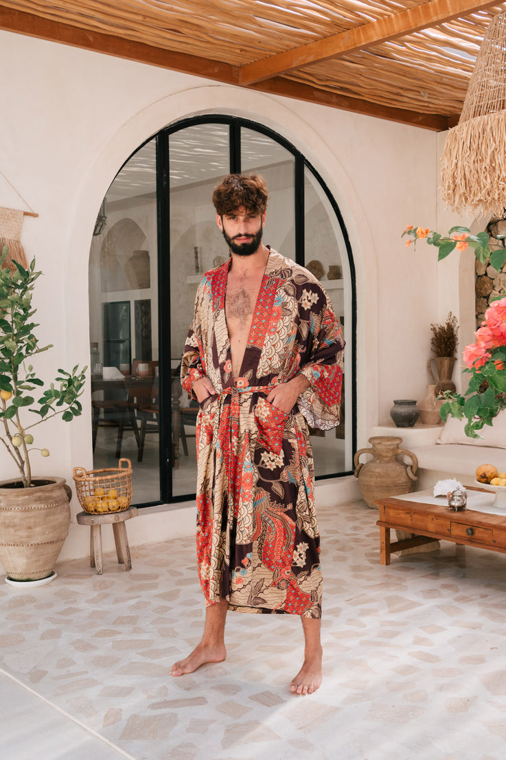 Silk Kimono Robe mens