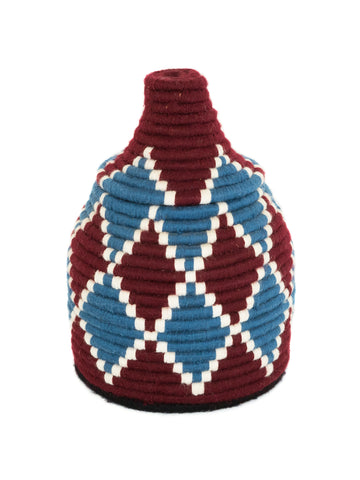Colourful Wool Moroccan Basket from Sahara