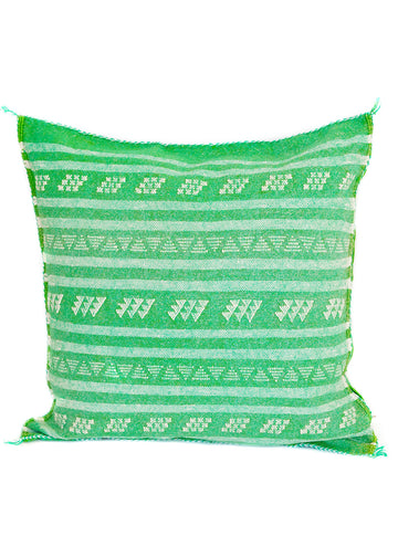 green cactus silk pillow