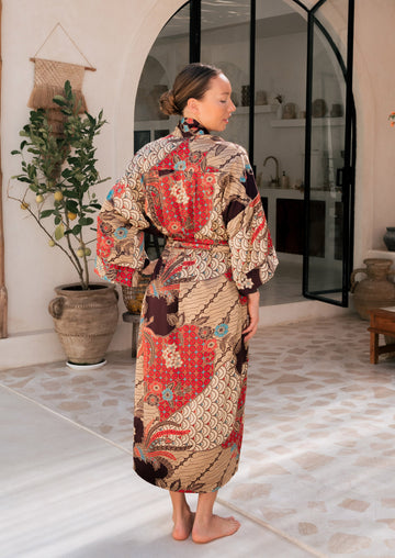 Women's Silk Kimono Robe Handmade in Bali