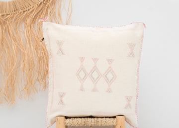 Off-white Moroccan Cactus Silk Pillow