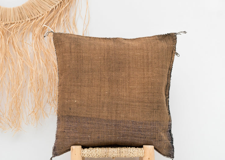 Brown Moroccan Cactus Silk Pillow 278