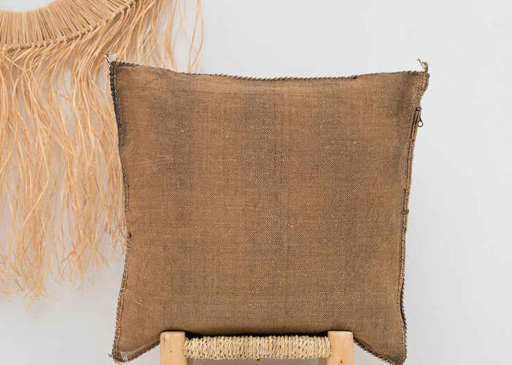 Brown Moroccan Cactus Silk Pillow 277