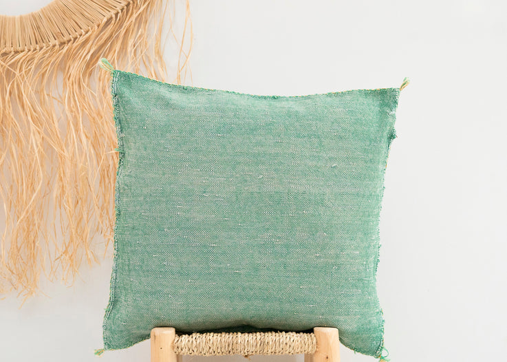 Green Moroccan Cactus Silk Pillow 261