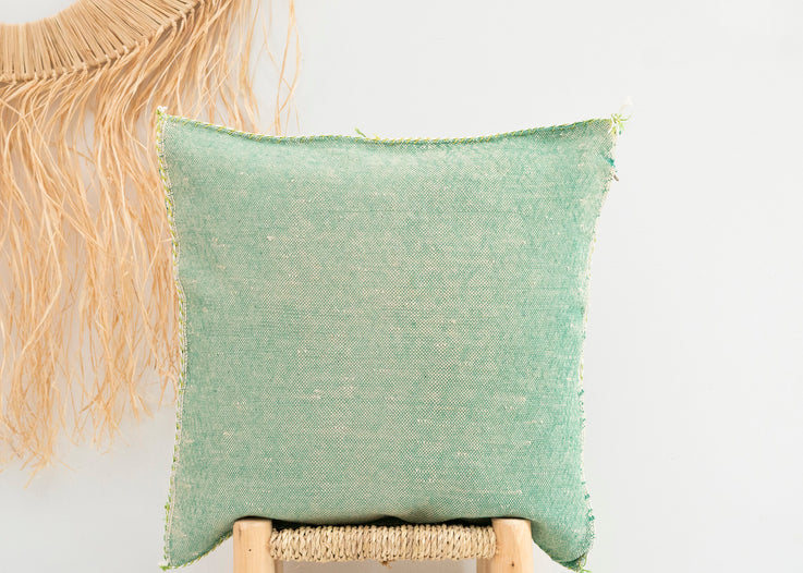 Green Moroccan Cactus Silk Pillow 260