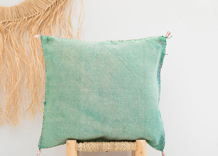 Green Moroccan Cactus Silk Pillow 255