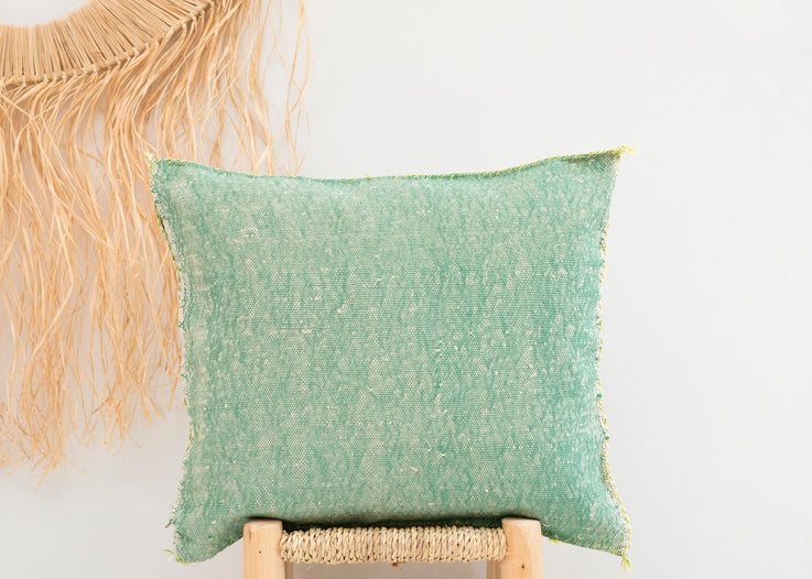 Green Moroccan Cactus Silk Pillow 254