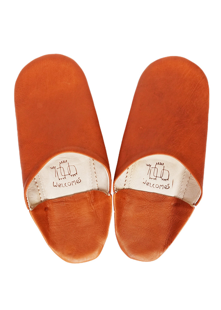 Unisex Moroccan Babouche Slippers /Burnt Orange Babouches 