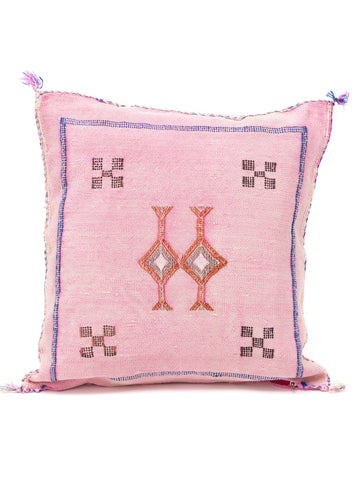 Moroccan Vegan Cactus Silk Pillow Sabra Cushion Boho decor
