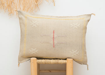 Gray Moroccan Cactus Silk Lumbar Pillow 420