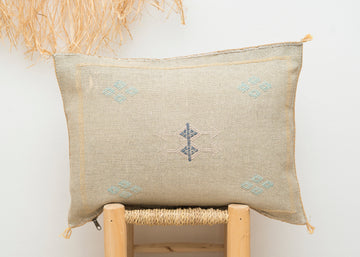 Gray Moroccan Cactus Silk Lumbar Pillow 416