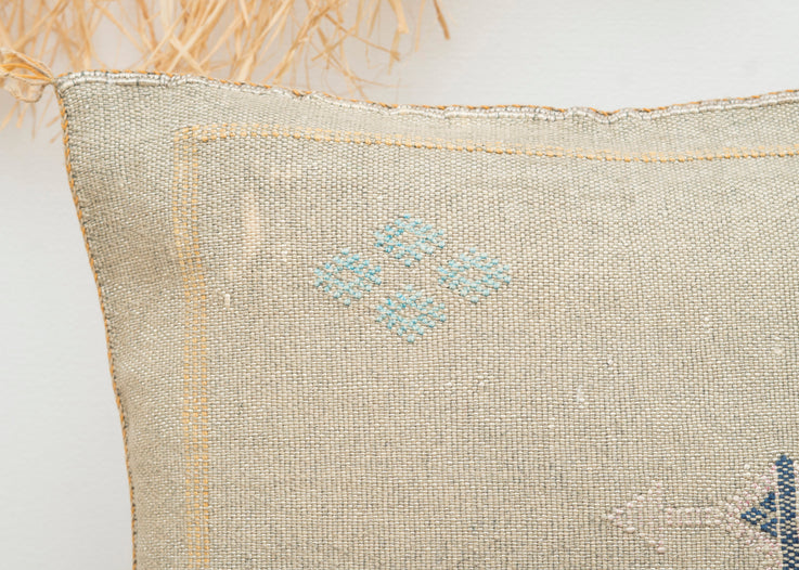 Gray Moroccan Cactus Silk Lumbar Pillow 416