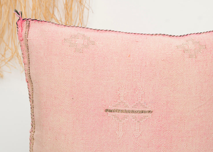 Light Pink Moroccan Cactus Silk Pillow 376