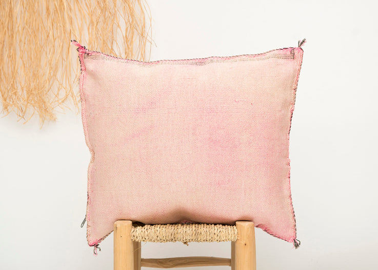 Light Pink Moroccan Cactus Silk Pillow 376