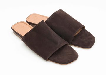 Charcoal Brown Suede Leather Moroccan Open Toe Sandals