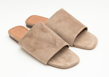 Light Beige Cream Suede Leather Moroccan Boho Summer Flat Sandals